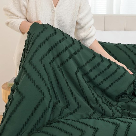 Chevron Pumpkin Pie Bedding Set California King Bed Zigzag Comforter Terra Cotta - Picture 11 of 12